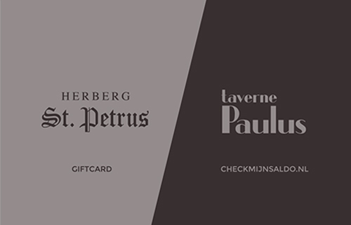 Dit is de nieuwe giftcard van Herberg Sint Petrus en Taverne Paulus